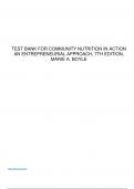 Test Bank for Community Nutrition in Action An Entrepreneurial Approach, 7th Edition, Marie A. Boyle.
