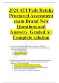 2024 ATI Peds Retake Proctored Assessment exam