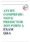 NEW FILE UPDATE: ATI RN COMPREHENSIVE PREDICTOR 2019 FORM A EXAM QUESTIONS AND ANSWERS | LATEST 2024