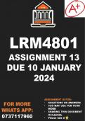 LRM4801 Assignment 13 Answers (Due date: 10 January 2024)