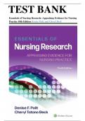 Test Bank For Essentials of Nursing Research Appraising Evidence for Nursing Practice 10th Edition (Polit, 2022), Chapter 1-18 | All Chapters