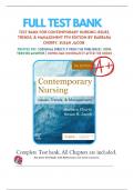 Test Bank For Contemporary Nursing Issues, Trends, & Management 9th Edition by Barbara Cherry, Susan R. Jacob | Chapter 1-28 Complete Guide 2024