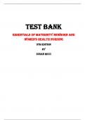 Test Bank For Essentials of maternity newborn and women's health nursing 5th Edition By Susan Ricci |All Chapters,  Year-2024|