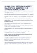  NUR 651 FINAL BRADLEY UNIVERSITY EXAM ACTUAL QUESTIONS AND ANSWERS 2024 GRADED A+