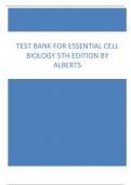 Test Bank Essential Cell Biology 5th Edition Alberts Hopkin Questions & Answers with rationales (Chapter 1-20) Latest Update