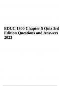 EDUC 1300 Exam Questions With Answers Latest Updated 2024 (GRADED)