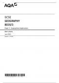 GCSE AQA June 2023 Geography Paper 3 Mark Scheme