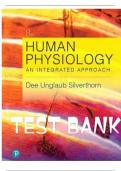 Test Bank for Human Physiology an Integrated Approach 8th Edition Silverthorn, | All Chapters Covered - Rated A+