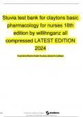 TESTBANK FOR CLAYTONS BASIC PHARMACOLOGY FOR NURSES 18TH EDITION 48CHAPTERS BY WILLIHNGANZ LATEST 2024