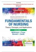  Davis Advantage for Fundamentals of Nursing Theory Concepts and Applications 4th Edition Test Bank By Judith M Wilkinson, Leslie S Treas, Karen L Barnett , Mable H Smith |Chapter 1 – 46, Latest-2024|