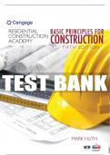Test Bank For Residential Construction Academy: Basic Principles for Construction - 5th - 2020 All Chapters - 9781337913829