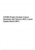 GFEBS Project Systems Course Questions and Answers Latest Update 2024  (GRADED)