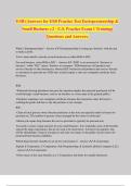 ESB (Answers for ESB Practice Test Entrepreneurship & Small Business v.2 - U.S. Practice Exam 1 Training) Questions and Answers.