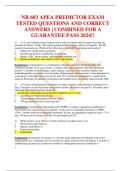 NR 603 APEA PREDICTOR EXAM TESTED QUESTIONS AND CORRECT ANSWERS | COMBINED FOR A GUARANTEE PASS 2024!!