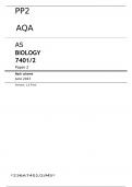 AQA  AS LEVEL  BIOLOGY 7401/2 Paper 2 JUNE 2023 > FINAL MARK SCHEME