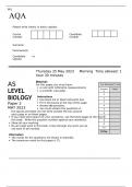 AQA AS LEVEL   BIOLOGY Paper 2 MAY 2023 > FINAL QUESTION PAPER