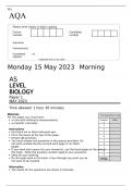 AQA  AS LEVEL BIOLOGY Paper 1 MAY 2023 > FINAL QUESTION PAPER