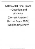 NURS 6501 Final Exam – Question and Answers  (Correct Answers) (Actual Exam 2024) Walden University