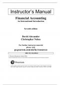 Solution Manual for Financial Accounting An International Introduction, 7th edition David Alexander, Christopher Nobes