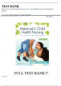 Test Bank For Maternal & Child Health Nursing: Care of the Childbearing & Childrearing Family 9th Edition By  JoAnne Silbert-Flagg||ISBN NO:10,1975161068||ISBN NO:13,978-1975161064||All Chapters||Complete Guide A+.