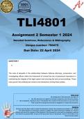TLI4801 Assignment 2 (COMPLETE ANSWERS) Semester 1 2024 (790475) - DUE 22 April 2024