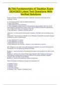 BLT4A Fundamentals of Taxation Exam 2024/2025 Latest Test Questions With Verified Solutions