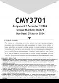 CMY3701 Assignment 1 (ANSWERS) Semester 1 2024 - DISTINCTION GUARANTEED