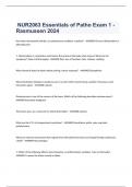 NUR2063 Essentials of Patho Exam 1 - Rasmussen 2024