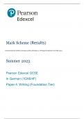 Pearson Edexcel GCSE In German (1GN0/4F) Paper 4: Writing (Foundation Tier) MS 2023