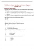 NCE Practice Exam Questions and Answers Updated Version 2023