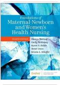 TEST BANK FOR FOUNDATIONS OF MATERNAL-NEWBORN AND WOMEN’S HEALTH NURSING 8TH EDITION BY MURRAY