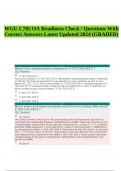 Biochemistry WGU C785 OA Readiness Check / Questions With Correct Answers Latest Updated 2024 (GRADED)