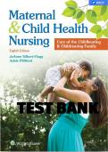 MATERNAL & CHILD HEALTH NURSING;CARE OF THE CHILDBEARING & CHILDREARING FAMILY 8TH EDITION  SILBERT-FLAGG TEST  BANK