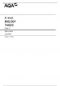 AQA A-LEVEL BIOLOGY PAPER 2 2023 - MARK SCHEME