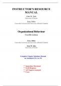 Solutions for Organizational Behaviour Understanding and Managing Life at Work 12th Edition Johns (All Chapters included)