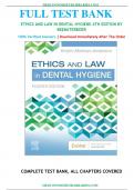 Test Bank For Ethics and Law in Dental Hygiene 4th Edition by Kristin Minihan-Anderson||ISBN NO:10,0323761194||ISBN NO:13,978-0323761192||All Chapters||Complete Guide A+