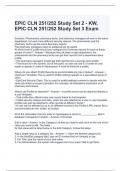 EPIC CLN 251-252 Study Set 2 - KW, EPIC CLN 251-252 Study Set 3 Exam Questions and Answers