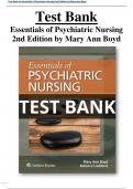 Test Bank for Essentials of Psychiatric Nursing 2nd Edition by Mary Ann Boyd, Rebecca Ann Luebbert  All Chapters (1-12) | A+ ULTIMATE GUIDE