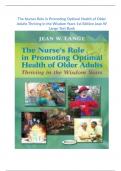 The Nurses Role in Promoting Optimal Health of Older Adults Thriving in the Wisdom Years 1st Edition Jean W Lange Test Bank