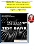 TEST BANK For Dental Radiography: Principles and Techniques 6th Edition by Joen Iannucci & Laura Jansen Howerton, Verified Chapters 1 - 35, Complete Newest Version