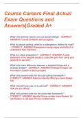 Course Careers Final Exam  ACTUAL EXAM QUESTIONS AND (VERIFIED ANSWERS) |ALREADY GRADED A+