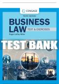 Test Bank For Business Law: Text & Exercises - 10th - 2023 All Chapters - 9780357717417