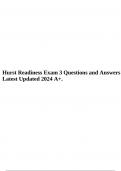 Hurst Readiness Exam 3 Questions and Answers Latest Updated 2024 A+.