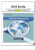 TEST BANK- Global Business 5th Edition BY Mike W. Peng (2022), ISBN-13 978-0357716403/ All chapters 1-17/Complete Guide