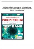 Test Bank For Davis Advantage for Pathophysiology Introductory Concepts and Clinical Perspectives 2nd Edition Theresa Capriotti 