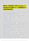 MVU NURS 620 Exam 4 QUESTIONS $ CORRECT ANSWERS 