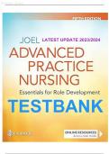 NURS 5002: Test bank for Advanced Practice Nursing: Essentials for Role Development 5th Edition Joel