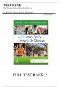 Test Bank For The Human Body in Health & Disease  8th Edition by Kevin T. Patton, Frank B. Bell, Terry Thompson||ISBN NO:10,0323734146||ISBN NO:13,978-0323734141||All Chapters||Complete Guide A+