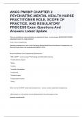 ANCC PMHNP CHAPTER 2 PSYCHIATRIC-MENTAL HEALTH NURSE PRACTITIONER ROLE, SCOPE OF