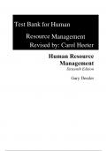 Test Bank For Human Resource Management 16th Edition By Gary Dessler (All Chapters, 100% Original Verified, A+ Grade) 